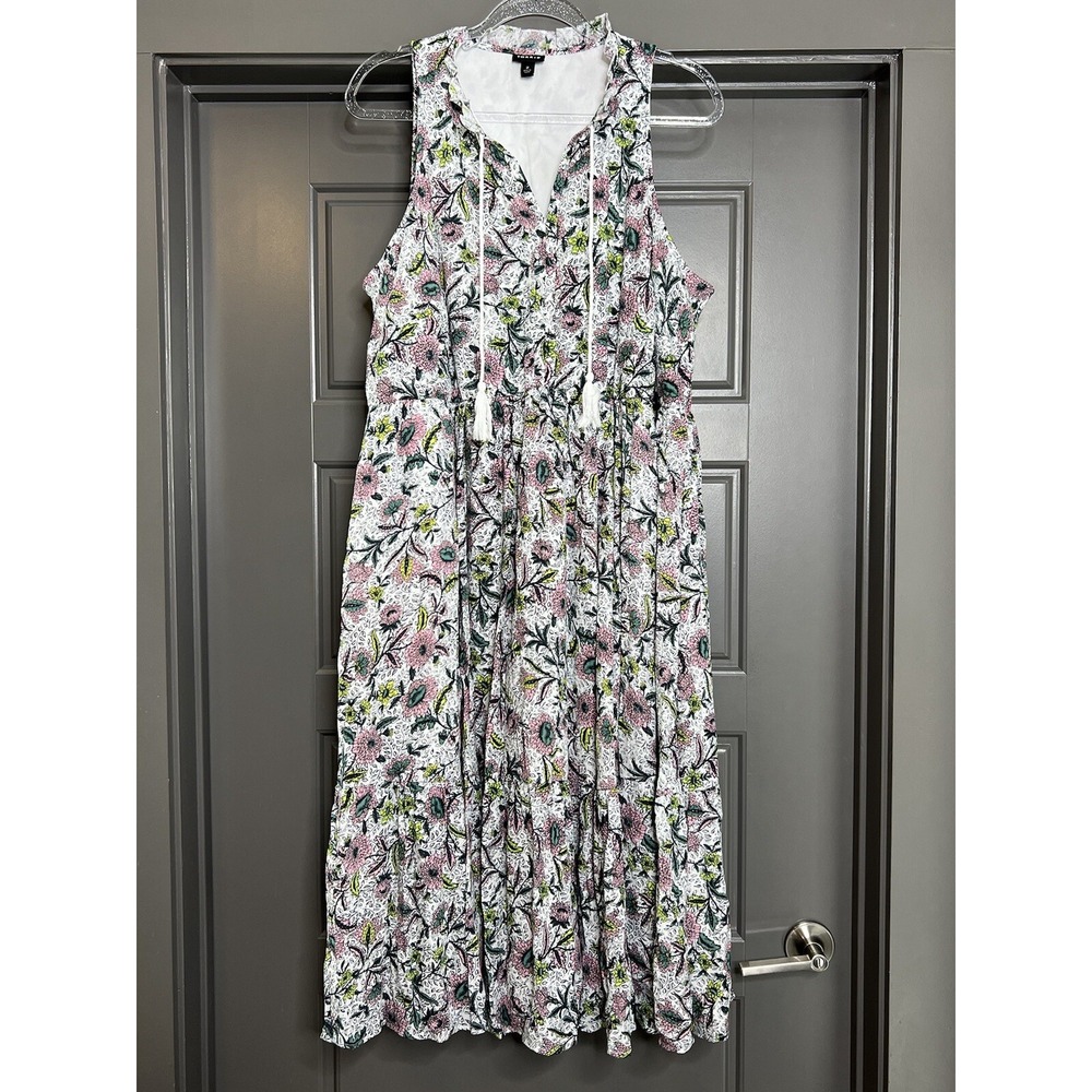 Torrid Dress Women Plus Size 2 Midi Wash Gauze Tiered Floral Multicolor 40261097 - Picture 2 of 16
